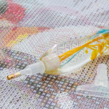 Laden Sie das Bild in den Galerie-Viewer, Premium-Stift Ergonomisch Diamond Painting Pflanzen Türkis Orange