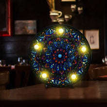 Laden Sie das Bild in den Galerie-Viewer, LED-Lampe Diamond Painting Mandala Blau