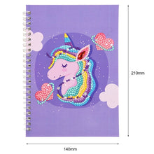 Laden Sie das Bild in den Galerie-Viewer, Notizbuch Diamond Painting Einhorn Violett