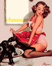 Laden Sie das Bild in den Galerie-Viewer, Pin-Up-Girl mit Hund | Figured'Art