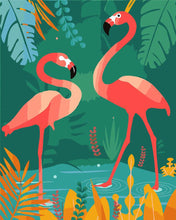 Laden Sie das Bild in den Galerie-Viewer, Flamingos im Wasser | Figured'Art