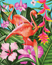 Laden Sie das Bild in den Galerie-Viewer, Flamingos und große Blätter | Figured'Art