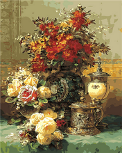 Laden Sie das Bild in den Galerie-Viewer, Malen nach Zahlen für Erwachsene | Alte Blumen | Figured'Art