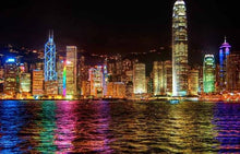 Laden Sie das Bild in den Galerie-Viewer, Malen nach Zahlen für Erwachsene | Hong Kong in der Nacht | Figured'Art