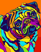 Laden Sie das Bild in den Galerie-Viewer, Malen nach Zahlen für Erwachsene | Hund und Farben Pop Art | Figured'Art