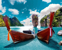 Laden Sie das Bild in den Galerie-Viewer, Malen nach Zahlen für Erwachsene | Kanus in Asien | Figured'Art