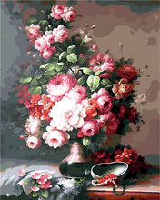Laden Sie das Bild in den Galerie-Viewer, Malen nach Zahlen für Erwachsene | Blumenstrauß auf dem Nachttisch | Figured'Art