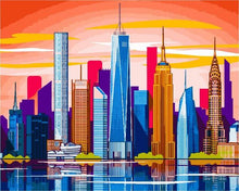 Laden Sie das Bild in den Galerie-Viewer, Malen nach Zahlen für Erwachsene | Panoramablick Großstadt | Figured'Art