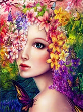 Laden Sie das Bild in den Galerie-Viewer, Malen nach Zahlen für Erwachsene | Frau mit Blumen | Figured'Art
