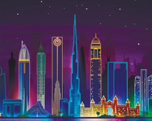 Laden Sie das Bild in den Galerie-Viewer, Malen nach Zahlen für Erwachsene | Asiatische Stadt in der Nacht | Figured'Art