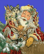 Laden Sie das Bild in den Galerie-Viewer, Malen nach Zahlen für Erwachsene | Weihnachtsmann und Tiere | Figured'Art