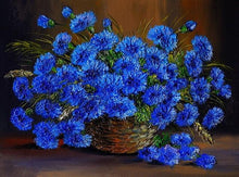 Laden Sie das Bild in den Galerie-Viewer, Malen nach Zahlen für Erwachsene | Große blaue Blumen | Figured'Art