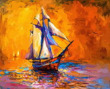 Laden Sie das Bild in den Galerie-Viewer, Malen nach Zahlen für Erwachsene | Großes Segelboot auf hoher See | Figured'Art