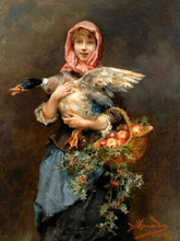 Laden Sie das Bild in den Galerie-Viewer, Malen nach Zahlen für Erwachsene | Frau und ihre Ente | Figured'Art