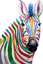 Laden Sie das Bild in den Galerie-Viewer, Malen nach Zahlen für Erwachsene | Farbiges Zebra | Figured'Art