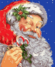 Laden Sie das Bild in den Galerie-Viewer, Malen nach Zahlen für Erwachsene | Zwinkernder Weihnachtsmann | Figured'Art