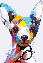 Laden Sie das Bild in den Galerie-Viewer, Malen nach Zahlen für Erwachsene | Hund und Brillen | Figured'Art