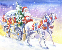 Laden Sie das Bild in den Galerie-Viewer, Malen nach Zahlen für Erwachsene | Schlitten und Weihnachtsmann | Figured'Art