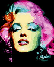Laden Sie das Bild in den Galerie-Viewer, Malen nach Zahlen für Erwachsene | Marilyn Monroe mit rosarten Haaren | Figured'Art