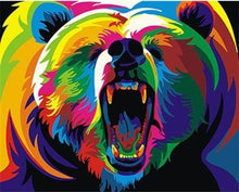 Laden Sie das Bild in den Galerie-Viewer, Malen nach Zahlen für Erwachsene | Grizzlybär Pop Art | Figured'Art