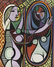 Laden Sie das Bild in den Galerie-Viewer, Malen nach Zahlen für Erwachsene | Picasso - Frau mit Spiegel | Figured'Art