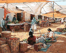 Laden Sie das Bild in den Galerie-Viewer, Malen nach Zahlen für Erwachsene | Am Obstmarkt | Figured'Art