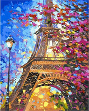Laden Sie das Bild in den Galerie-Viewer, Malen nach Zahlen für Erwachsene | Eiffelturm und Baum | Figured'Art