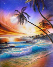 Laden Sie das Bild in den Galerie-Viewer, Malen nach Zahlen für Erwachsene | Strand und Palmen | Figured'Art