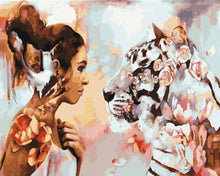 Laden Sie das Bild in den Galerie-Viewer, Malen nach Zahlen für Erwachsene | Frau und Tiger | Figured'Art