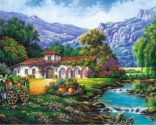 Laden Sie das Bild in den Galerie-Viewer, Malen nach Zahlen für Erwachsene | Ruhiges Haus am Fluss | Figured'Art