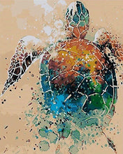 Laden Sie das Bild in den Galerie-Viewer, Malen nach Zahlen für Erwachsene | Schildkröte abstrakt | Figured'Art