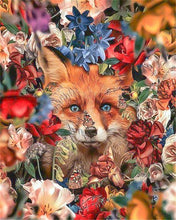 Laden Sie das Bild in den Galerie-Viewer, Malen nach Zahlen für Erwachsene | Fuchs und Blumen | Figured'Art