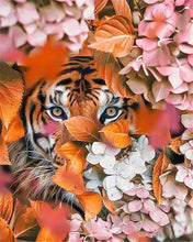 Laden Sie das Bild in den Galerie-Viewer, Malen nach Zahlen für Erwachsene | Tiger und Blumen | Figured'Art