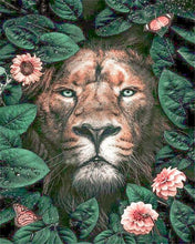 Laden Sie das Bild in den Galerie-Viewer, Malen nach Zahlen für Erwachsene | Löwe und Blumen | Figured'Art