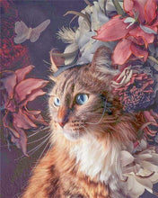 Laden Sie das Bild in den Galerie-Viewer, Malen nach Zahlen für Erwachsene | Katze und Schmetterlinge | Figured'Art