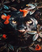 Laden Sie das Bild in den Galerie-Viewer, Malen nach Zahlen für Erwachsene | Schwarzer Panther und Vögel | Figured'Art