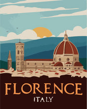Laden Sie das Bild in den Galerie-Viewer, Malen nach Zahlen Figured'Art – Reiseposter Florenz, Italien