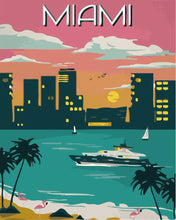 Laden Sie das Bild in den Galerie-Viewer, Malen nach Zahlen Figured'Art – Reiseposter Miami