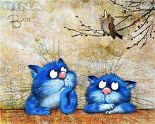 Laden Sie das Bild in den Galerie-Viewer, Malen nach Zahlen – Kleine blaue Katzen