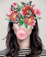 Laden Sie das Bild in den Galerie-Viewer, Malen nach Zahlen Figured'Art – Blumen und Schmetterlinge Kaugummi