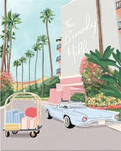 Laden Sie das Bild in den Galerie-Viewer, Malen nach Zahlen Figured'Art – Reiseposter Beverly Hills