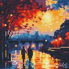 Laden Sie das Bild in den Galerie-Viewer, Mini Diamond Painting 25 x 25 cm - Romantische Nacht