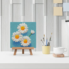 Laden Sie das Bild in den Galerie-Viewer, Mini Diamond Painting 25 x 25 cm - Bezaubernde Weiße Gänseblümchen