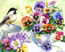 Laden Sie das Bild in den Galerie-Viewer, Diamond Painting – Blumen und kleiner Vogel