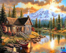 Laden Sie das Bild in den Galerie-Viewer, Diamond Painting – Berghaus am Fluss | Figured'Art
