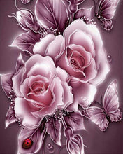 Laden Sie das Bild in den Galerie-Viewer, Diamond Painting – Silberblumen und Schmetterlinge
