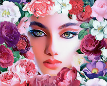 Laden Sie das Bild in den Galerie-Viewer, Diamond Painting – Gesicht und Blumen | Figured'Art