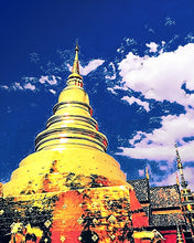 Laden Sie das Bild in den Galerie-Viewer, Diamond Painting – Chiang Mai Tempel – 40 x 50 cm auf Keilrahmen gespannt | Figured'Art