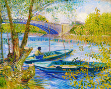 Laden Sie das Bild in den Galerie-Viewer, Diamond Painting – Angler und Boote an der Pont de Clichy – Van Gogh | Figured'Art