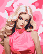 Laden Sie das Bild in den Galerie-Viewer, Malen nach Zahlen Figured'Art – Blonde Diva in Pink